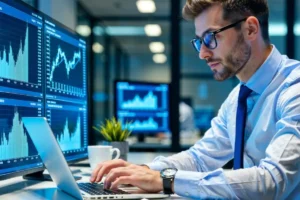 Profissional analisando os indicadores de TI.